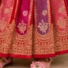 Red & Pink Banarasi Lehenga
