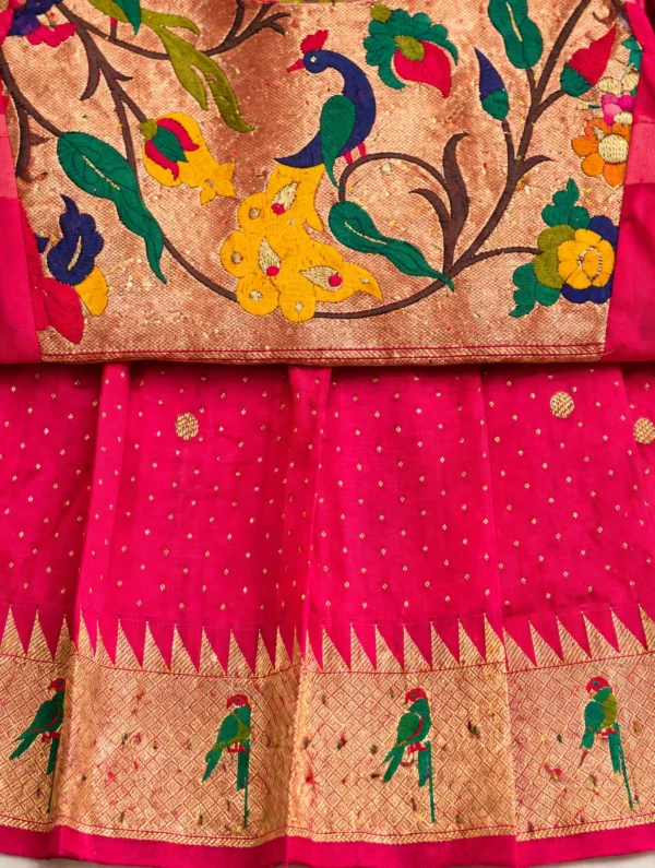 Bright Pink Paithani Frock