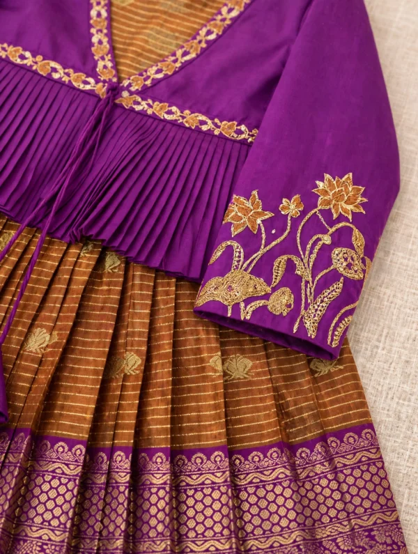 Semi Pattu Lehanga with Magenta Blouse Jacket