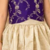 Purple Banarasi Brocade and Champagne Gold Tissue Skirt