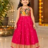Bright Pink Paithani Frock