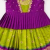 Emerald Green & Purple Pattu Pavadai