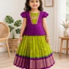 Emerald Green & Purple Pattu Pavadai