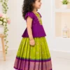Emerald Green & Purple Pattu Pavadai